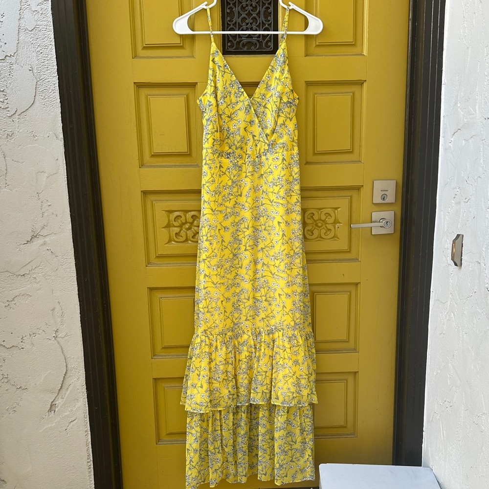 Banana Republic Yellow Floral Maxi Dress